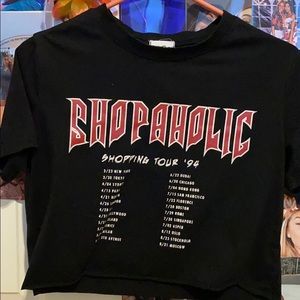 medium black tour crop top